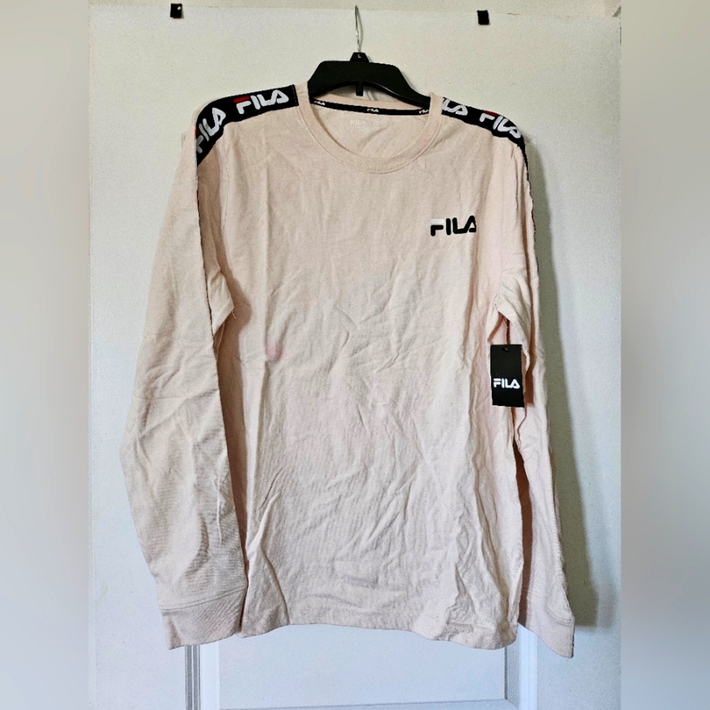 Fila Off-white Heritage Tapered Long Sleeve Tshirt - Picture 1 of 7